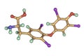 Molecule of thyroxine, a thyroid hormone Royalty Free Stock Photo