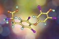 Molecule of thyroxine, a thyroid hormone