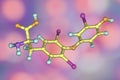 Molecule of triiodothyronine, a thyroid hormone