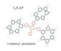 Molecule Triphenyl phosphate C18H15O4P Royalty Free Stock Photo