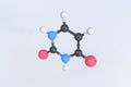 Molecule of uracil, isolated molecular model. 3D rendering Royalty Free Stock Photo