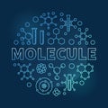 Molecule vector blue modern round linear illustration