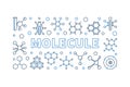 Molecule vector linear illustration - chemistry concept banner