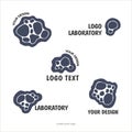 Molecule - vector logo template concept illustration. Neuro labaratory Geometric mind structure sign. Creative idea
