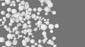 Molecules or atom isolated on grey background. Abstract