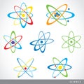 Molecules atoms symbol science icon vector
