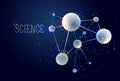 Molecules and atoms vector abstract background, science chemistry and physics theme illustration, micro and nano research and