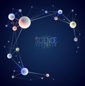 Molecules and atoms vector abstract background, science chemistry and physics theme illustration, micro and nano research and