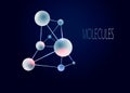 Molecules and atoms vector abstract background, science chemistry and physics theme illustration, micro and nano