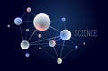 Molecules and atoms vector abstract background, science chemistry and physics theme illustration, micro and nano research and