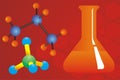 Molecules and chemical flask