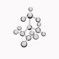 Molecules and chemical formulas isolated on white background. Royalty Free Stock Photo