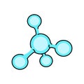 Molecules color line icon. Microorganisms microbes, bacteria.