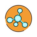 Molecules color line icon. Microorganisms microbes, bacteria.