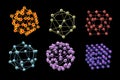 Molecules of different shapes Royalty Free Stock Photo