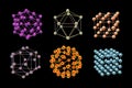Molecules of different shapes Royalty Free Stock Photo