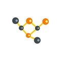 Molecules icon, flat style Royalty Free Stock Photo