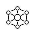 Black line icon for Molecules, particle and element