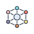 Color illustration icon for Molecules, particle and element