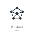 Molecules icon vector. Trendy flat molecules icon from science collection isolated on white background. Vector illustration can be Royalty Free Stock Photo