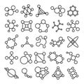 Molecules icons, vector molecules symbols on white Royalty Free Stock Photo