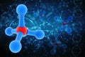 Molecules in medical background. 3d render Royalty Free Stock Photo