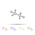 Molecules multi color style icon. Simple thin line, outline vector of sciense icons for ui and ux, website or mobile application