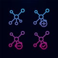 Molecules, plus, check, minus sign nolan icon. Simple thin line, outline vector of web icons for ui and ux, website or mobile Royalty Free Stock Photo