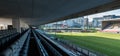 Molenbeek, Brussels Belgium - Empty business seats in the Racing White Darin Molenbeek soccer stadium