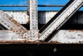 Molenbeek, Brussels Capital Region, Belgium - Detail of the steel construction of an old bridge