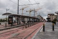 Molenbeek, Brussels Capital Region - Belgium - The ground level tramway hub of the West station