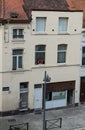 Molenbeek, Brussels Capital Region, Belgium - High angle view over a residential facade