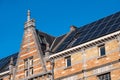 Molenbeek, Brussels Capital Region, Belgium - Historical facade of the Tour and Taxis building with solar panels on the roof