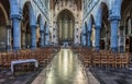 Molenbeek, Brussels Capital Region , Belgium - Neo gothical interior design of the Saint Remy church with stained glass