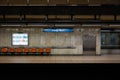 Molenbeek, Brussels Capital Region, Belgium - Platform and station of the Etangs Noir , Black Ponds metro