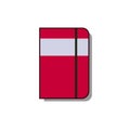 Moleskin notebook icon, vector illustration flat style design isolated on white. Colorful graphics