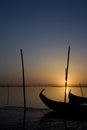 Moliceiro boat on sunset Royalty Free Stock Photo