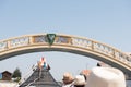 `Moliceiro` ride through the San Roque channel, in front of the Carcavelos bridge, Aveiro.