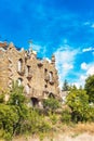 MOLINA DE ARAGON, SPAIN - SEPTEMBER 23, 2017: View of the beautiful building in the style of the architect Gaudi. Copy space for