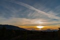 Molise, Mainarde, sunset. The Mainarde mountain range extends along the border between Molise and Lazio, with prevalence in the Mo Royalty Free Stock Photo