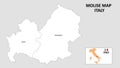 Molise Map. State and district map of Molise. Administrative map of Molise with district and capital in white color