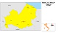 Molise Map. State and district map of Molise. Political map of Molise with the major district