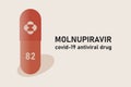 Molnupiravir from Merck covid-19 antiviral drug. 14 October 2021, Moscow, Russia