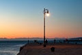 The Molo Audace pier of Trieste in a winter evening Royalty Free Stock Photo