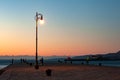 The Molo Audace pier of Trieste in a winter evening Royalty Free Stock Photo