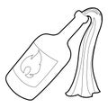 Molotov cocktail icon outline Royalty Free Stock Photo