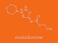 Molsidomine angina drug molecule. Skeletal formula. Royalty Free Stock Photo