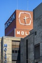 The iconic Molson clock and sign the former brewery in Montreal Old Port