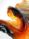 Molten Elegance: A Hypnotic Dance of Copper and Obsidian in Liquid Marble Motion Royalty Free Stock Photo