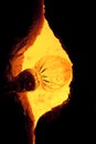 Molten glass entering a kiln Royalty Free Stock Photo